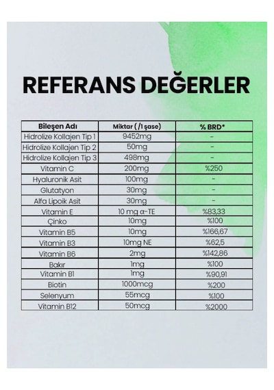 N-Collagen Hidrolize Kolajen Tip I-II-III 1000 Mg 30 Saşe