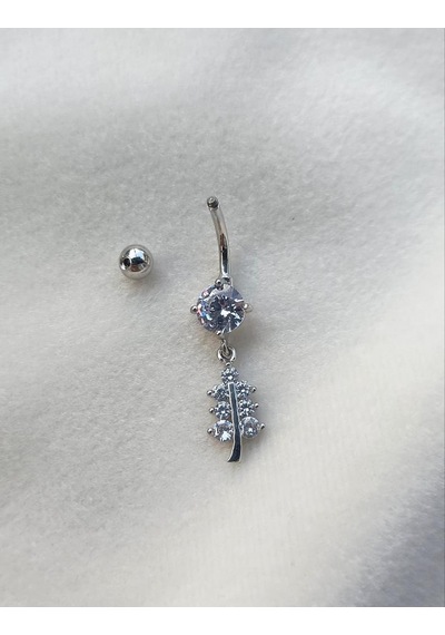Göbek Piercing Medikal Çelik Vidalı Gri Kadın İthal 316 L Paslanmaz 15836 Diğer