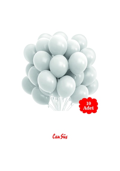 Pastel Balon 12 İnç 10'lu Beyaz BEYAZ