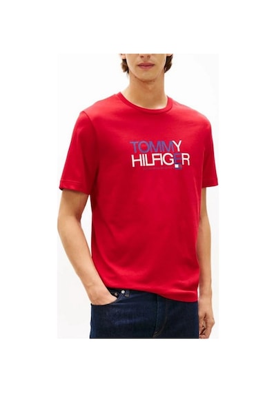 Tommy Hilfiger Mw0mw42369 Brand Love Big Text Erkek Tişört Kırmızı