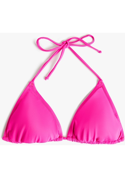 Koton Üçgen Bikini Üstü Çapraz Basic Kaplı Fuşya 4sak10084mm