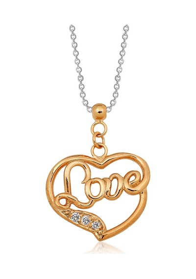 Pırlantalı Love Gümüş Kalp Kolye Mf022686 Altınsepeti