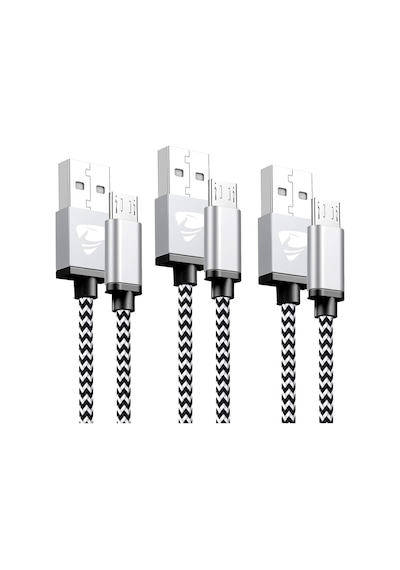 Micro-usb Hızlı Şarj Kablosu, 1 Metre, 2.1a, Kopmaz Naylon Örgülü Veri Kablosu, , Xiaomi Ve Micro-usb Girişli Tüm Cihazlar İle Uyumlu