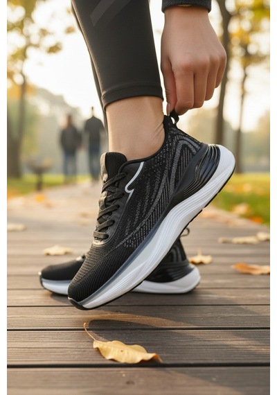 Enoch Kadın Spor Ayakkabı Jakarlı Örme Saya Ve Yüksek Yastıklamalı Comfort Tabanlı Koşu Ve Yürüyüş Sneaker Siyah Beyaz Enoch Kadın Spor Ayakkabı Jakarlı Örme Saya Ve Yüksek Yastıklamalı Comfort Tabanlı Koşu Ve Yürüyüş Sneaker Siyah Beyaz