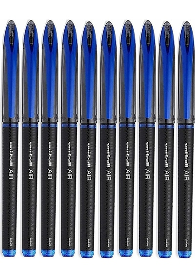 Mavi Pilot Kalem 10 Adet Uniball Air Mikro 0.5 Mm Roller Pilot Kalem Uba-188-m Roller Uçlu Likit Mürekkep Jel Kalem Mavi