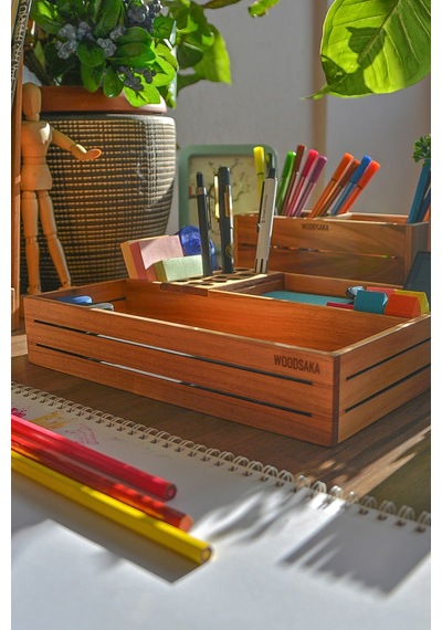 Woodsaka 3line Masaüstü Organizer & Aksesuar Düzenleyici - Kiraz