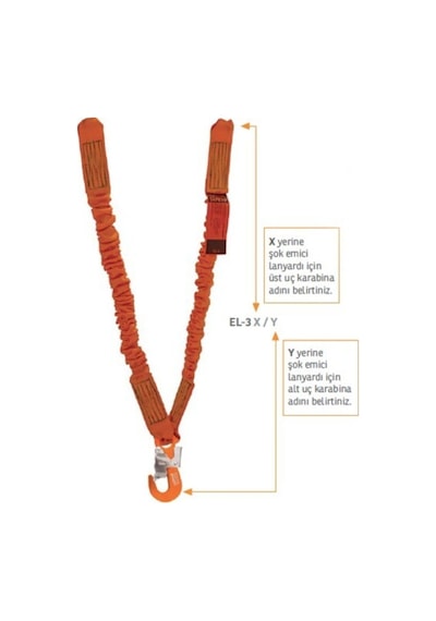 Çift Kol Şok Emicili Elastik Lanyard El-3 Serisi