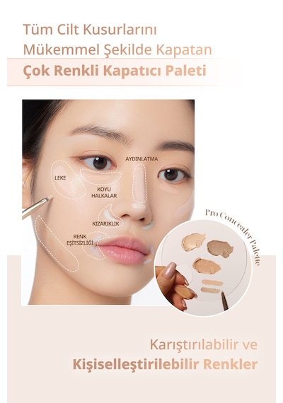 Dasique Kremsi Dokuya Sahip Çok Amaçlı Kullanıma Uygun Kapatıcı Paleti Pro Concealer Palette 01