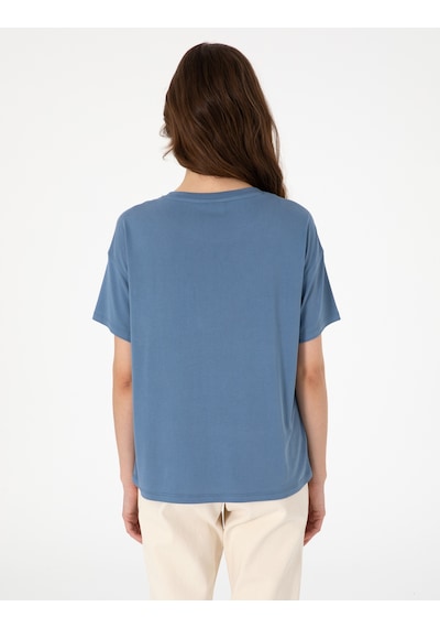 Pierre Cardin Kadın İndigo Tişört 50301456-vr028 Indigo