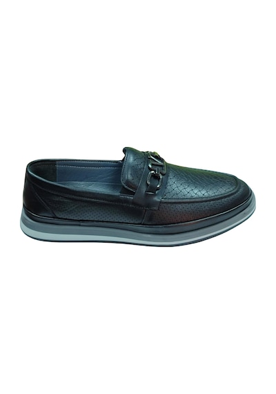 Serhan Ayakkabı 2009 Erkek Siyah 40-44 Deri Tokalı Loafer Ayakkabı Siyah