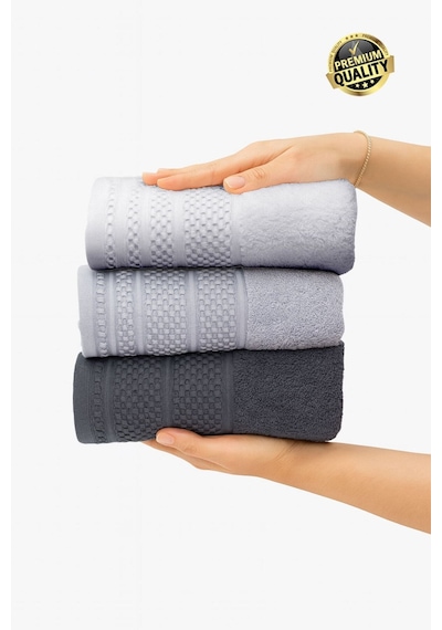 Softure 3 Lü El Yüz Havlusu Günlük Kullanım 50x90 Cm Yumuşak, Dayanıklı Bej Tonlar Gri Tonlar