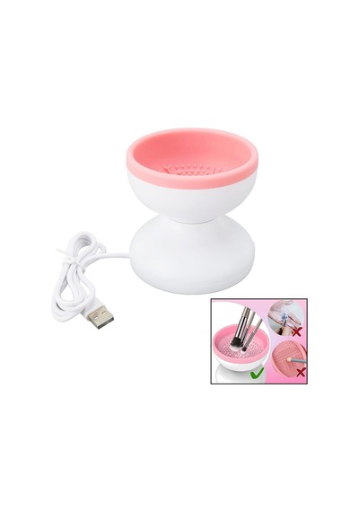 Makeup Brush Cleaner Makyaj Fırça Temizleme Makinesi Usb Çalışma - Silikon Tırtıklı Hazne 5671 Çok Renkli