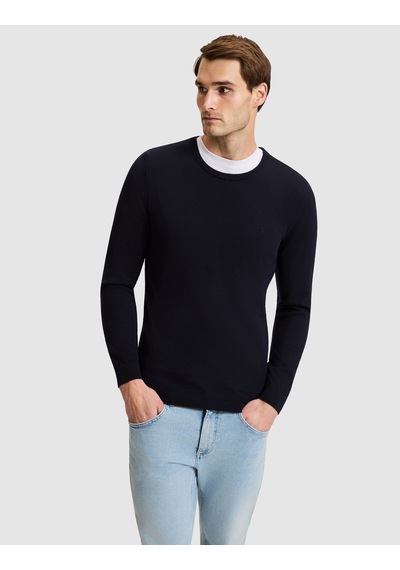 Pierre Cardin Lacivert Slim Fit Bisiklet Yaka Basic Triko Kazak 50331501-vr033
