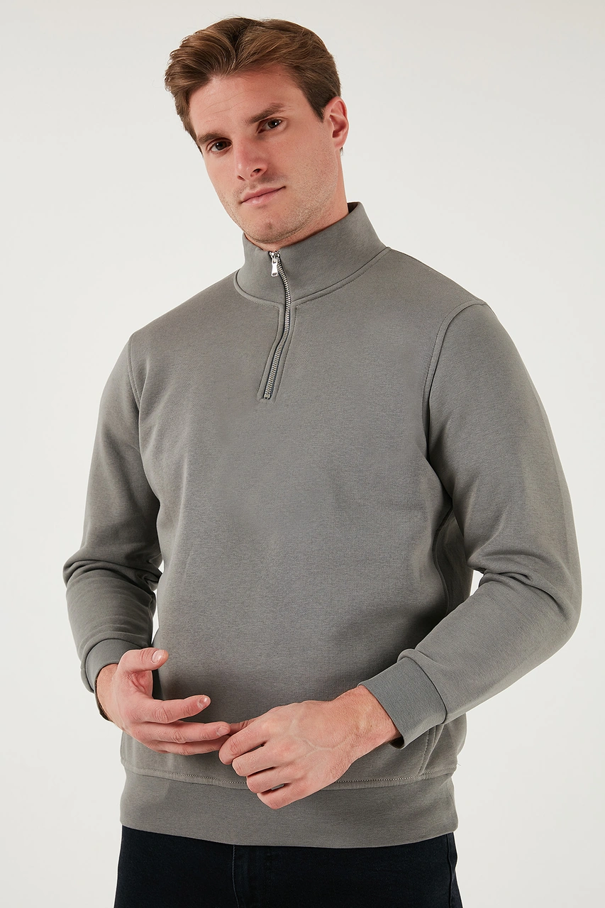 Buratti Pamuklu Regular Fit Dik Yaka 2'Li Paket Erkek Sweat 59052592S2 Açık Haki-Kum
