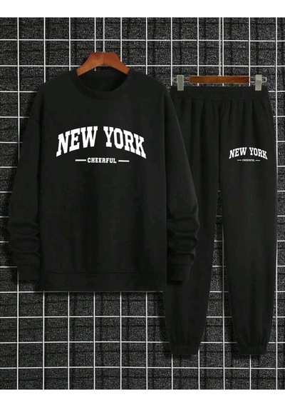 Hırsch New York Baskılı Erkek Siyah Bisiklet Yaka Alt Üst Takım Oversize Eşofman Takımı Kanguru Cep Byakasiyah Hırsch New York Baskılı Erkek Siyah Bisiklet Yaka Alt Üst Takım Oversize Eşofman Takımı Kanguru Cep Byakasiyah