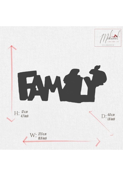 El Yapımı Dekoratif "aile" Tabelası Tavşan Heykelleri İle - Ev