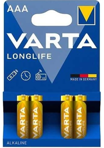 Varta 4103 Longlife Alkalin Aaa İnce Kalem Pil 4'lü Paket Blister