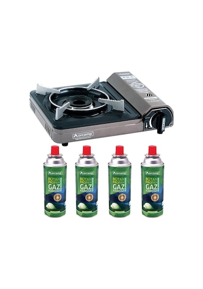 Orcamp Tekli Portatif Ocak Gri + 4 Adet 227 Ml Kartuş