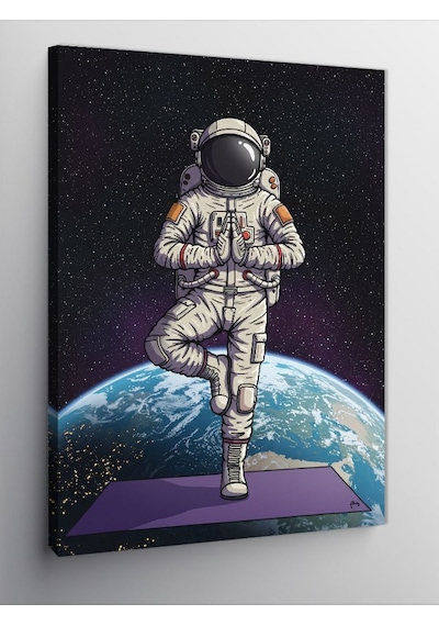 Kanvas Tablo Astronot Ve Dünya Manzarası 100cmx140cm