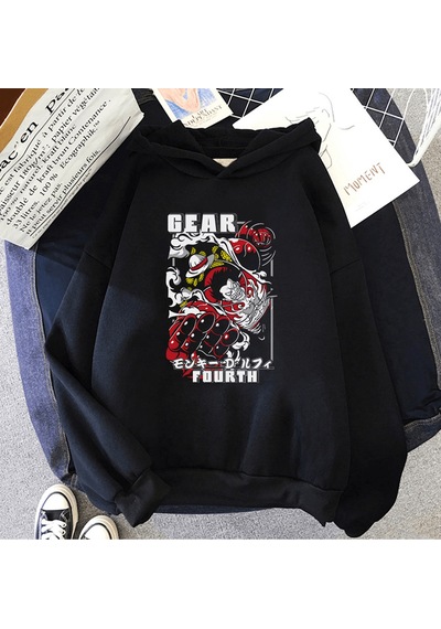 Anime Luffy Gear 4 Kapşonlu Sweatshirt