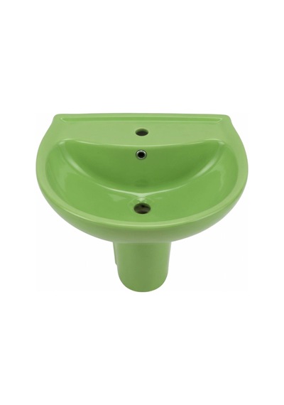 Ece Banyo - Riga Fıstık Yeşili Yarım Ayaklı Lavabo 53 Cm Yarım Ayak Dahil - 3801-ytk