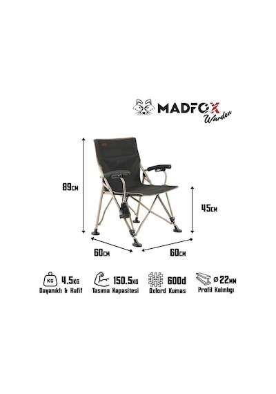 Madfox Warden Katlanır Kamp Sandalyesi Çok Renkli