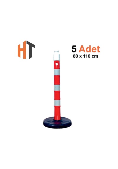 Dubalı Uyarı Dikmesi 80 X 1100 Mm Reflektifli 5'li Set