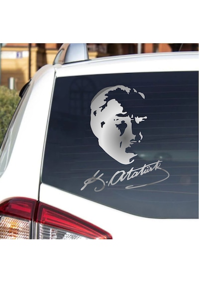 Sticker Dizayn Atatürk Silüeti Ve İmza Sticker - Mustafa Kemal Atatürk Başbuğ İmza Sticker - Araba Oto Motosiklet Karavan Cam Sticker - 00391 12X10 Cm Sticker Dizayn Atatürk Silüeti Ve İmza Sticker - Mustafa Kemal Atatürk Başbuğ İmza Sticker - Araba Oto Motosiklet Karavan Cam Sticker - 00391 12X10 Cm