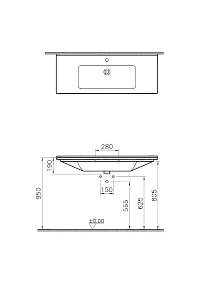 VitrA S50 Etajerli Lavabo 120 CM Beyaz 5480B003-0001