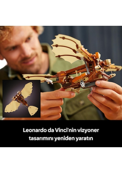 LEGO® Icons Leonardo da Vinci’nin Uçan Makinesi 10363 - Tarih Seven Yetişkinler için Dekoratif Model Yapım Seti (493 Parça)