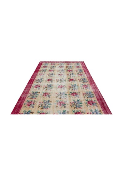 El Dokuması Vintage Yün-pamuk Retro Halı 18386 192 X 284 Cm Çok Renkli