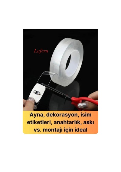 Dayanıklı Çift Taraflı İz Bırakmaz Şeffaf Çok Amaçlı Tamir Silikon Bant Güçlü Montaj 18mm X 2mt Diğer