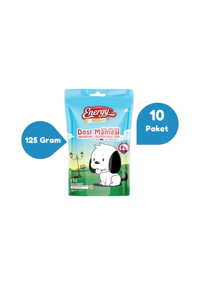 Energy Sığır Etli Dostluk Köpek Maması 10 x 125 G