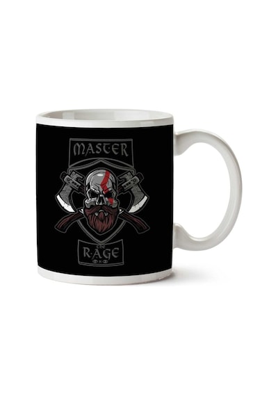 Master The Rage Kratos God Of War İki Tarafı Baskılı Kupa Bardak Çok Renkli