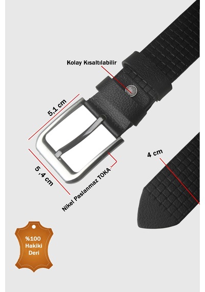 Rizzup Siyah %100 Hakiki Deri Erkek Kemer Kare Desenli Kolay Kısaltılabilir Spor Kemer 2602682 Rizzup Siyah %100 Hakiki Deri Erkek Kemer Kare Desenli Kolay Kısaltılabilir Spor Kemer 2602682