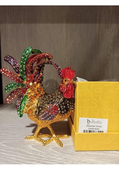 Swarovski Taşlı Horoz Mücevherlik / Dekoratif Biblo