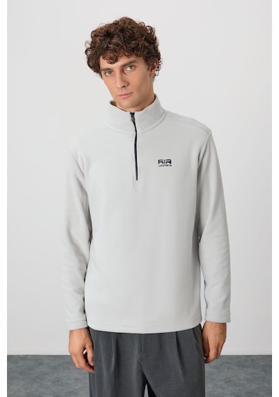 Air Jones Tommy Life River Taş Dik Yaka Erkek Polar Sweatshirt - 88310 Taş