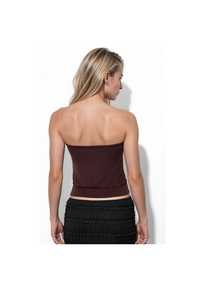 Hiccup Busem Askısız Örme Crop Top Kahve Kahvesi