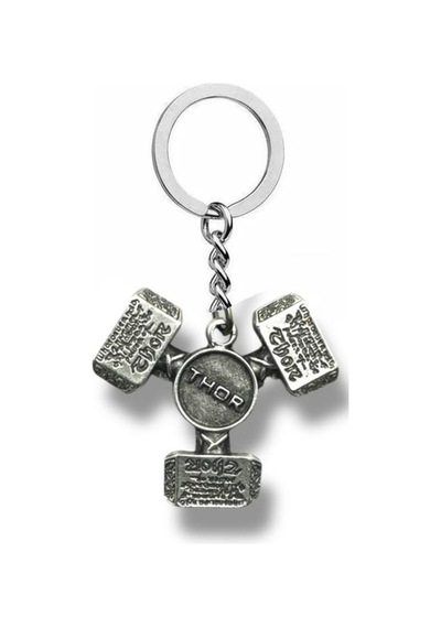 Thor 3 Lü Çekiç Figürlü Anahtarlık Mitolojik Zamak Metal Unisex Aksesuar