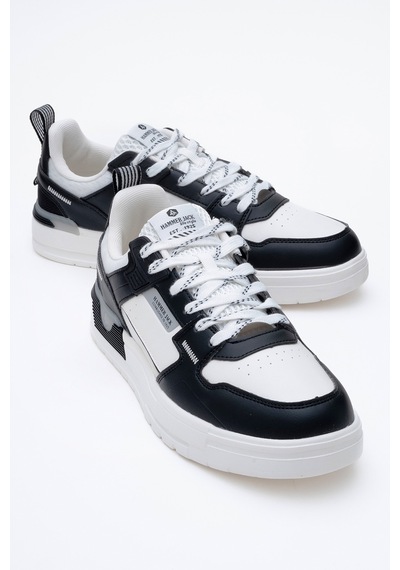 Hammer Jack Erkek Kalın Taban Bağcıklı Sneaker Gerçek Deri Hj 25205m Beyaz/siyah