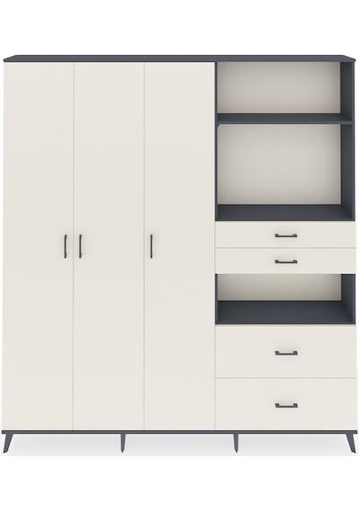 Arges Dolap 12 Raflı 4 Çekmeceli Tek Askılı 220x30x243 Antrasit-aytaşı/aytaşı Aytası/aytası Arges Dolap 12 Raflı 4 Çekmeceli Tek Askılı 220x30x243 Antrasit-aytaşı/aytaşı Aytası/aytası