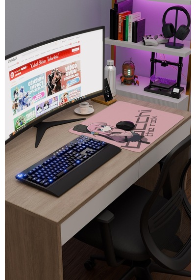 Bochi The Rock Anime V1 - 48x40 Xl Gaming Kauçuk Kaymaz Taban Mouse Pad Fare Altlığı