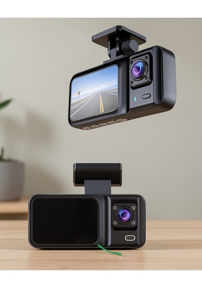 Dvr Araç Kamerası, 2 İnç Ekranlı Çift Ön Ve İç Kamera