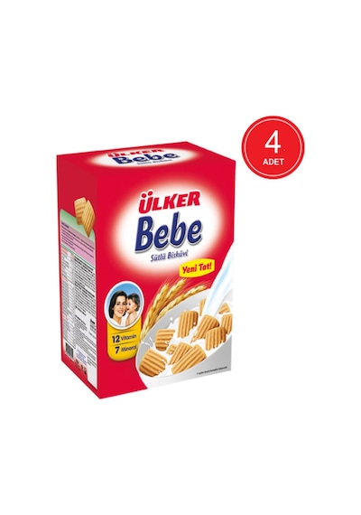 Ülker 12 Vitamin 7 Mineral Sütlü Bebe Bisküvisi 4 x 800 G