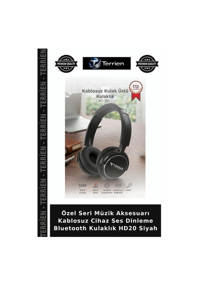 Özel Seri Müzik Aksesuarı Kablosuz Cihaz Ses Dinleme Bluetooth Kulaklık Hd20 Siyah