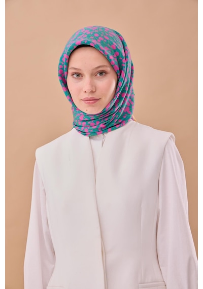 Silk Home Aura Eşarp 140005-15 Patina Yeşili, Pembe, Sarı