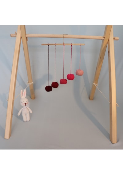 Montessori Gobbi Mobil Doğal 5li Renk Tonlu Dönence Bebek Oyuncağ