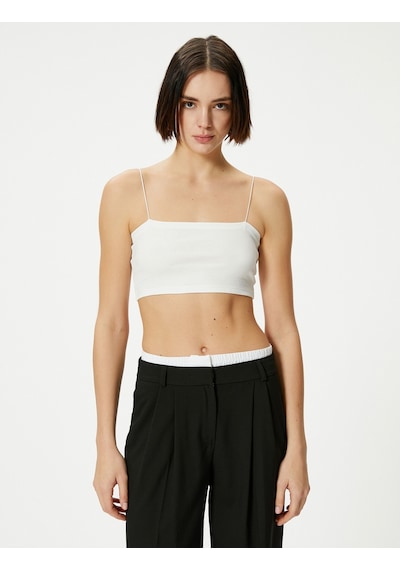 Koton Basic Crop Atlet İnce Askılı Ribanalı Pamuklu Slim Fit Ekru 4sal30059ık Ekru Koton Basic Crop Atlet İnce Askılı Ribanalı Pamuklu Slim Fit Ekru 4sal30059ık Ekru
