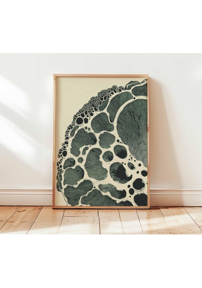 Soyut Organik Duvar Sanatı Baskısı, Modern Minimalist Poster, Botanik Esintili Dairesel Sanat Eseri, Ev Veya Ofis İçin Çağdaş Doğa Dekorasyonu
