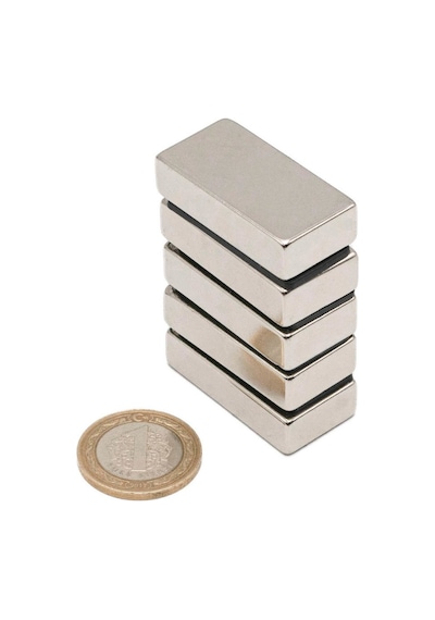 40x20x10 Mm Neodyum Mıknatıs - Çok Güçlü - N35 Kalite Dikdörtgen Mıknatıs
